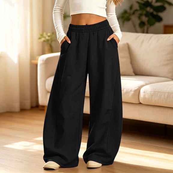 Boys' Winter Fleece Sweatpants Solid Color Elastic Waist Side Pockets Pleated Sports Trousers Cozy Warm Breathable Everyday Active Pants