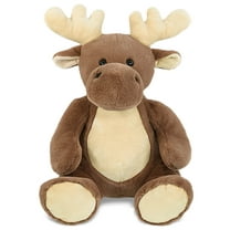 DolliBu Extra Large Moose Stuffed Animal - Soft Huggable Moose, Adorable Playtime Moose Plush Toy, Cute Wild Life Cuddle Gifts, Super Soft Moose Plush Doll Animal Toy for Kids and Adults - 14 inches