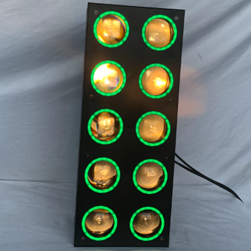Spliceable Matrix Blinder Led 10-Count 80w Leds RGBW With Circle RGB Led Strip, Beam Strobe Light