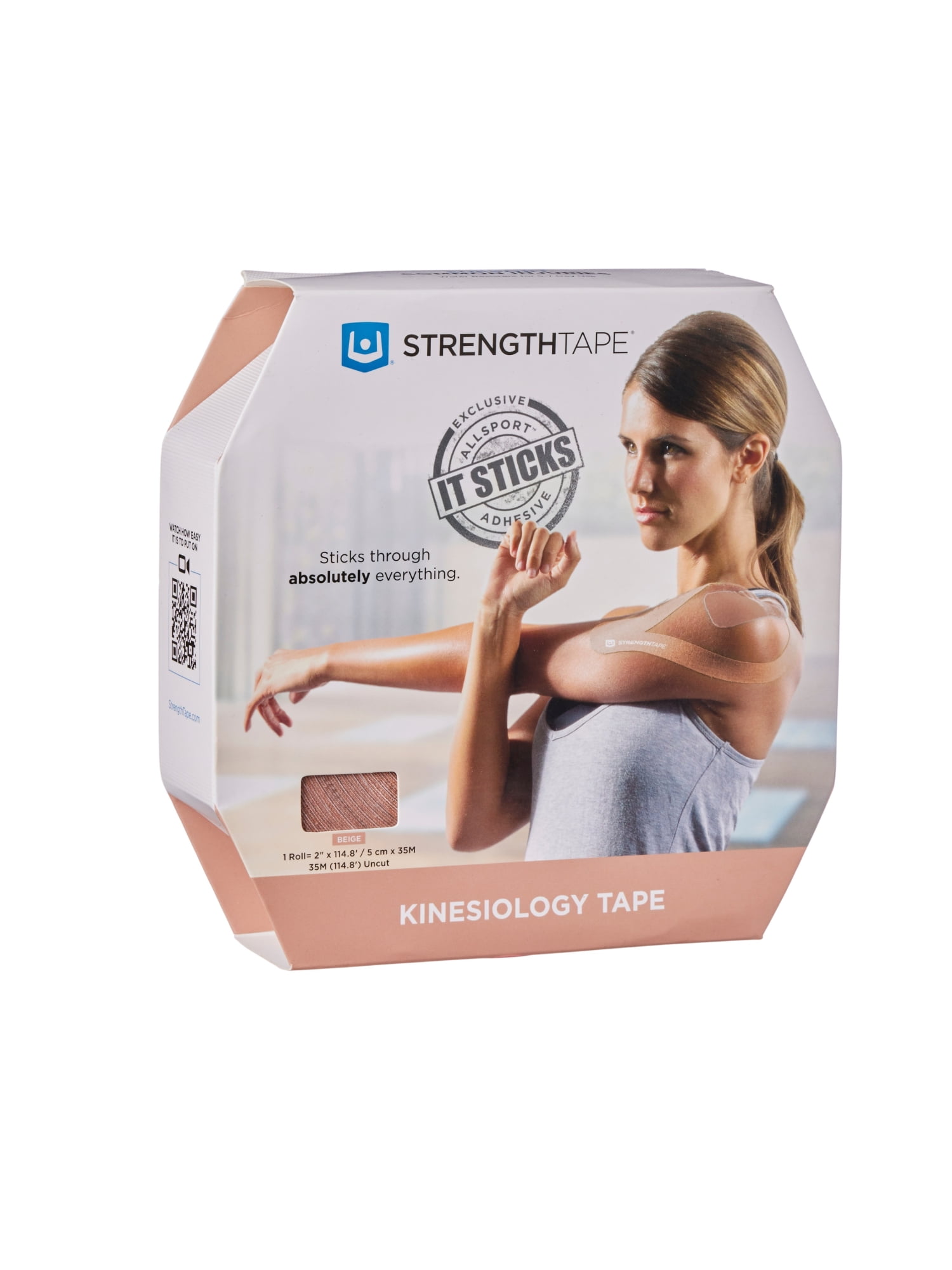 StrengthTape Kinesiology Tape Precut K Roll Premium Athletic Support and Prevent Injuries Recovery