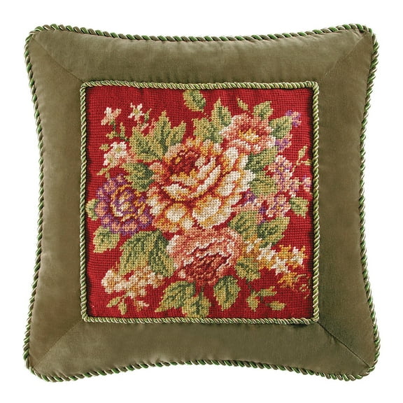 Rossa Needlepoint Accent Pillow Decor