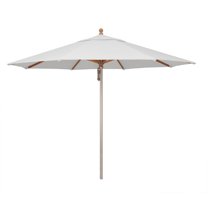 Simply Shade Ibiza Fabric Aluminum Wood Umbrella in Silver Anodized/Natural