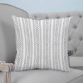 thumbnail image 4 of Pillow Covers 20x20 Set of 2, Grey Botanical Square Throw Pillow Covers for Couch/Sofa/Living Room, Modern Farmhouse Striped Decorative Soft Pillowcases for Couch Throw Pillows with Hidden Zipper, 4 of 7