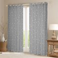 thumbnail image 2 of Manfei Kawaii Stars Polka Dot Blackout Curtains Set of 2 (52x84 Each),Playful Design Curtain,Gray White, 2 of 6