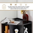 thumbnail image 3 of Corner Cabinet Storage with USB Ports and Outlets, Corner Cube Toy Storage for Small Space, Wooden Cubby Bookshelf with 9 Cubes for Playroom, Bedroom, Living Room, Black, 3 of 8