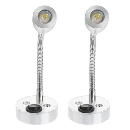 

2PCS LED Bedside Reading Lights Flexible Gooseneck LED Lamps Night Lights for Bedroom Home Office (12V 3W)