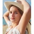 thumbnail image 4 of Sombreros flexibles para mujer, sombrero panamá de paja para hombre, sombrero para el sol de ala ancha de verano, sombreros para el sol Fedora anti-UV, sombrero plegable UPF 50 Rojo Verde, 4 of 5