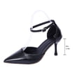 thumbnail image 5 of ZACPNCV Womens Plus Size Closed Toe Pumps Ankle Strap Comfort High Heels Dress Shoes, 5 of 9