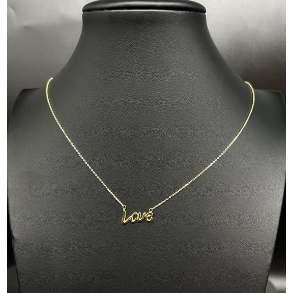 14K Real Solid Gold Love Necklace , 14K Solid Gold Love Necklace Chain, 14k Love Necklace, Birthday, Valentine's Day, Dainty Women Necklace