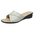 thumbnail image 2 of HAOTAGS Womens Summer Wedge Sandals Slide Sandals Fish Mouth Casual Beach Shoes Beige Size 6.5, 2 of 3