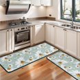 thumbnail image 3 of Kitchen Rugs Sets Of 2,Light Blue Daisy Flower Pattern Anti Fatigue Kitchen Mat Rugs Non Slip Washable,Decorative Kitchen Floor Mats for Kitchen,Sink,Laundry,17"x47"+17"x47", 3 of 5