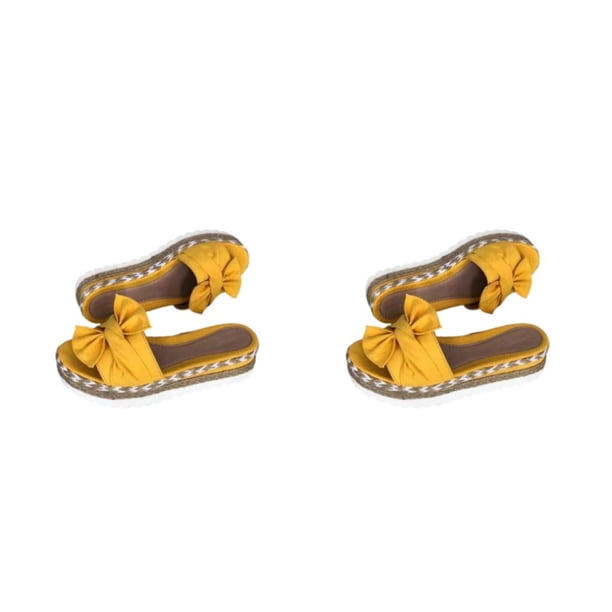Qarigey Zapatos de plataforma, suelas gruesas, zapatos planos de verano con sandalia con lazo, sandalias anchas de ocio, calzado deslizante de Type10 NO10