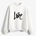 thumbnail image 4 of YABCSAZ Women's Oversized Pullover Long Sleeves Graphic Fleece Sweatshirts Casual Loose fit Winter Warm Basic Pullover Crewneck Sweatshirt Tops without Pockets, 4 of 5
