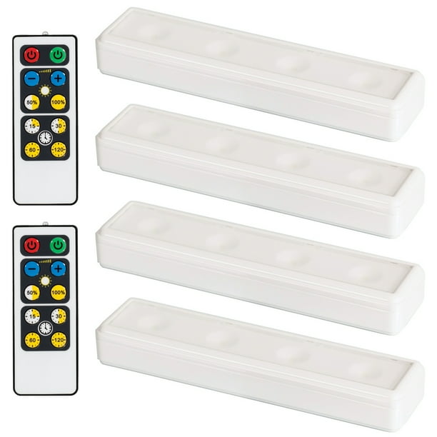 Wireless LED Under Light 4 Pack with 2 Remote Controls