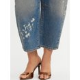 thumbnail image 3 of Jessica Simpson Women's and Women's Plus Cherry Cropped Patchwork Barrel Jeans, 25" Inseam, Sizes 2-24W, 3 of 6