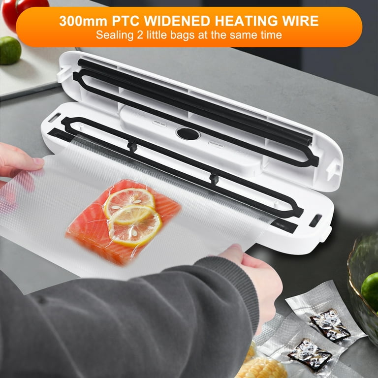 Lychee Automatic Vacuum Sealer Machine, Built in Air Sealing System, 2 Food  Modes, LCD Display, White 