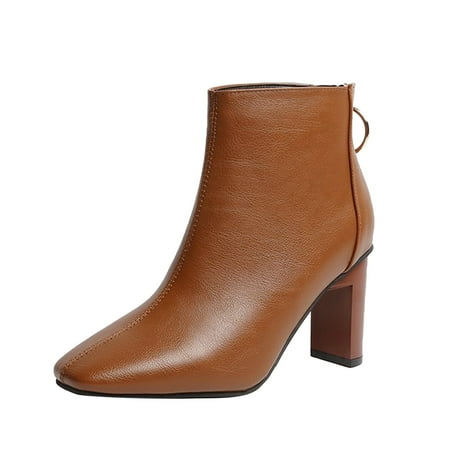 HSMQHJWE Dress Boots For Women Low Heel Womens Boot Heels Zipper Boots Fashion Breathable Retro High Shoes Heels Women S Short Women S Boots High Mens Boots