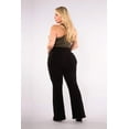 thumbnail image 3 of Plus Size High Waist Soft Brushed Flare Pants - Black, 3 of 9