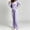 Purple, variant on Josdec Women's Velour 2‑Piece Tracksuit Set, Zip‑Up Hooded Cropped Long Sleeve Tops and Elastic Waist Flared Pants, Casual Sport Outfit, S‑2XL