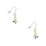Delight Jewelry Silvertone Mini Hummingbird Gold Tone Infinity French Earrings
