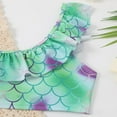 thumbnail image 5 of Kids Girls 2PCS Tankini Bikini Swimsuits Princess Mermaid Costume Halter Tops with Bottoms Swimwear Bathing Suits, 5 of 8
