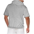 thumbnail image 3 of SwiftWear Short Sleeve Hoodie for Men Kangaroo Pocket Hooded T Shirts Casual Solid Athleisure Tee Tops XXXL, 3 of 7