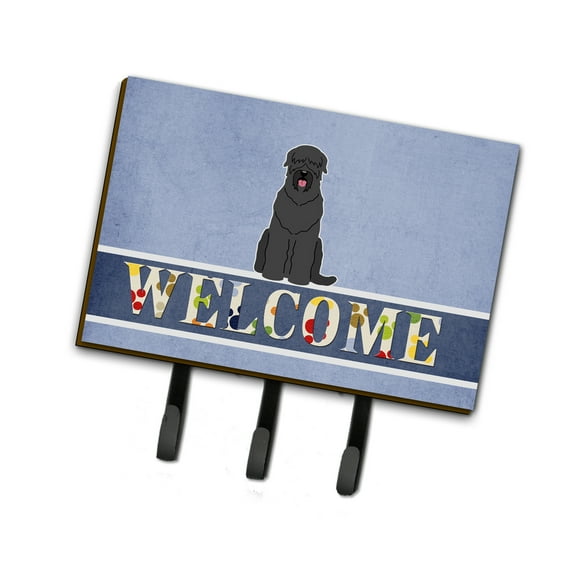 Carolines Treasures BB5607TH68 Black Russian Terrier Welcome Leash or Key Holder Triple multicolor