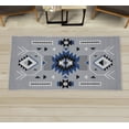 thumbnail image 1 of Southwestern Decorative Rug, Ethnic Illustration of a Zigzags Design Triangular Iconic Art Motifs, Quality Carpet for Bedroom Dorm and Living Room, 6 Sizes, Violet Blue, by Ambesonne, 1 of 1