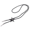 thumbnail image 3 of de estrella de turquesa de cuero de PU negro  de bolo Plata antigua Zulema  Collar de lazo occidental de Bolo, 3 of 6