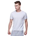 thumbnail image 2 of Men's Summer Short Sleeved Shirt Leisure Dirt Proof Easy to Match Antifouling And Waterproof round Neck Solid Color, 2 of 9