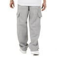 thumbnail image 2 of Pro Club Men's Heavyweight Fleece Cargo Pants, Heather Gray, 7X-Large, 2 of 3