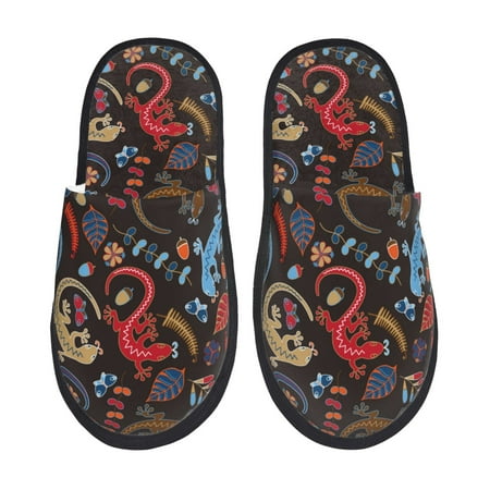 

Slippers for Women Cartoon Gecko Lizard Butterfly Womens Slippers Fuzzy Winter House Shoes Soft Anti-Skid Slippers Indoor and Outdoor