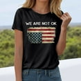 thumbnail image 2 of ORT 4th of July Shirts Women American Flag T Shirts American Flag T-Shirts Tops Crewneck Summer T-Shirt(Black,L), 2 of 6