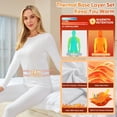 thumbnail image 2 of CL convallaira 2 PACK/Set Women Thermal Underwear Long Johns Set, Soft and Warm Long Underwear Base Layer Pajama for Cold Weather, 2 of 5