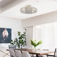 thumbnail image 4 of 20'' Crystal Ceiling Fans with Remote, Flush Mount Ceiling Fan with Light, Chandelier Fan 6 Speed DC Motor Reversible Ceiling Fan For Living Room Bedroom.--NOT INCLUDED BULB, 4 of 13