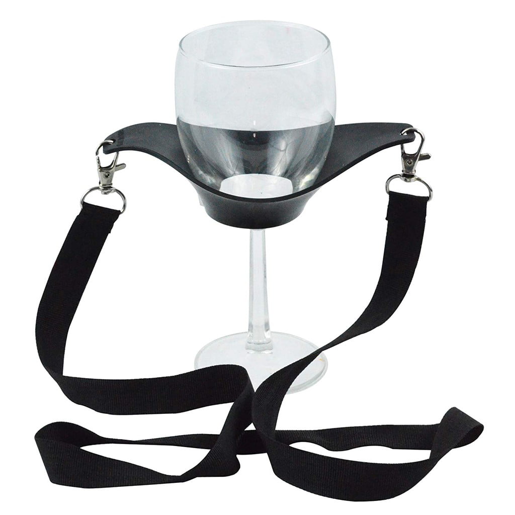 Party Time Hands Free Wine Glass Holder Necklace Wine Tasting Accs Lanyard US 