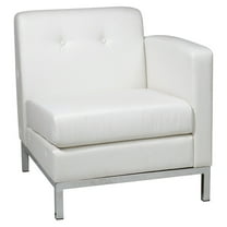 OSP Home Furnishings Wallstreet Chair Right Arm Facing in White Faux Leather