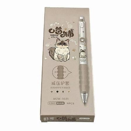 4 Pcs 0.5mm Pet Neutral Pen Retractable Gel Ink Pen Aesthetic Stationery Pen