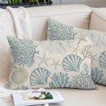 thumbnail image 2 of Coastal Ocean Small Pillow Covers, Vintage Coral Starfish Shell Seahorse Soft Breathable Throw Pillow Cases with Invisible Zipper, Decorative Pillowcase Pillows Protectors for Sofa Bed Chair 12"x20", 2 of 9