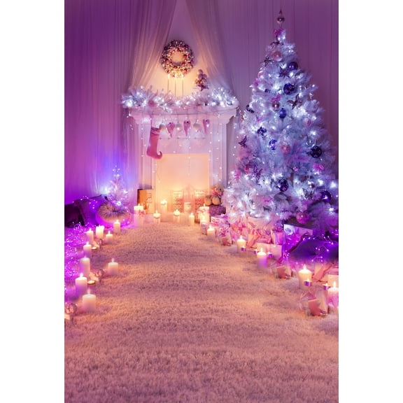 GreenDecor 5x7ft Photography Background Violet Christmas Backdrop