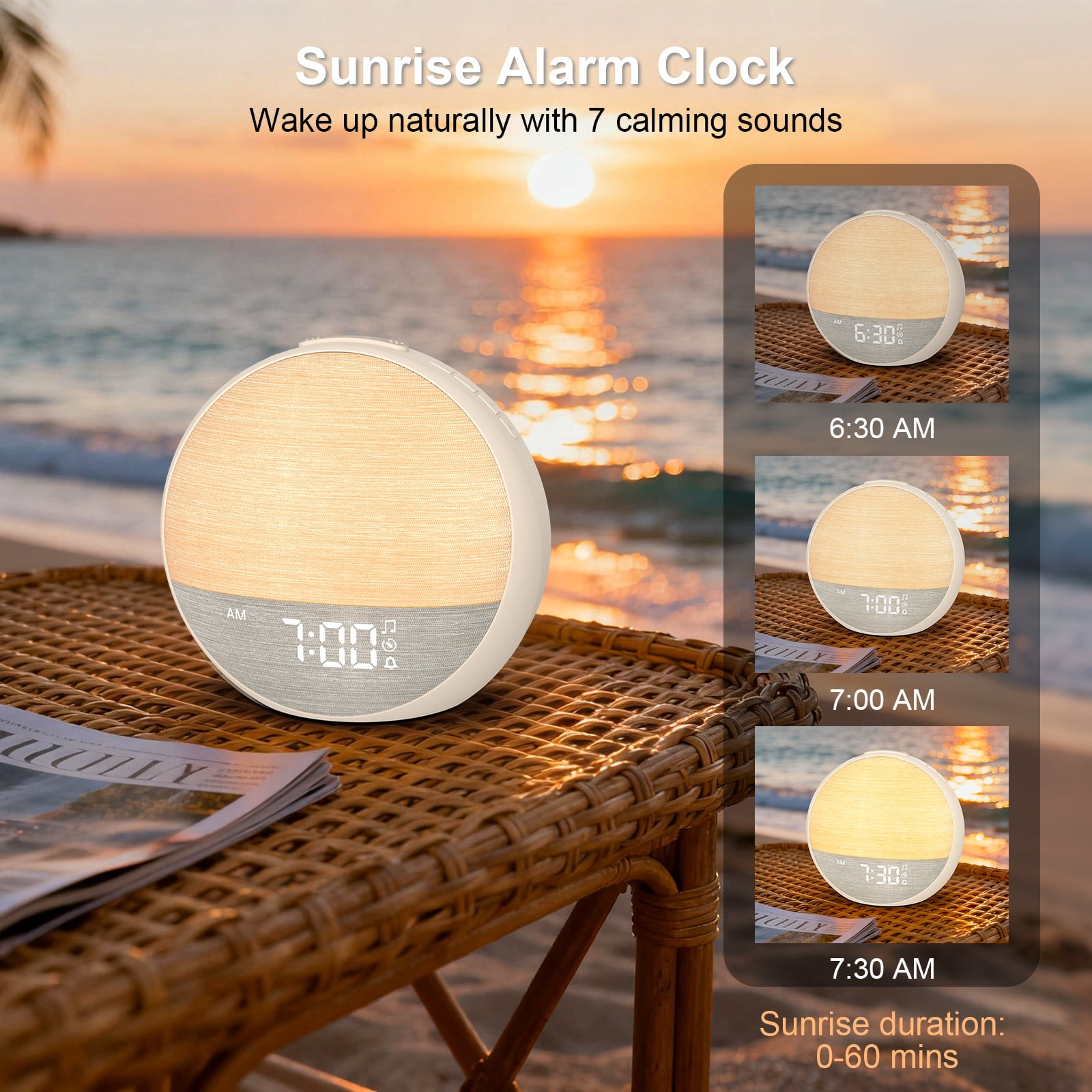 Sunrise Alarm Clock for Sleep Sound Machine for Adult with Night Light for Bedrooms