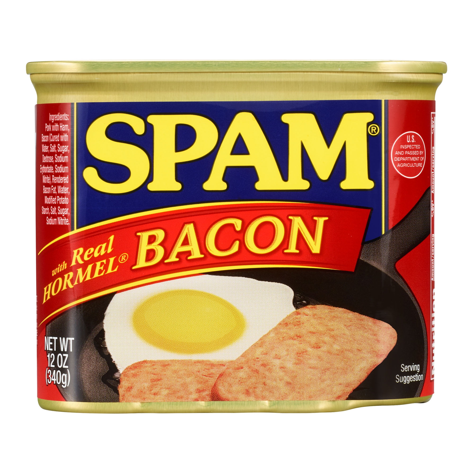 SPAM with Real Hormel Bacon, 12 Ounce Can