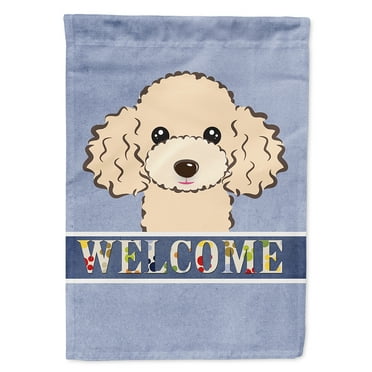 Carolines Treasures BB1444CHF Buff Poodle Welcome Flag Canvas House Size