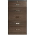 thumbnail image 2 of Pemberly Row Contemporary 5-Drawer Engineered Wood Tall Chest Dresser in Tobacco, 2 of 4