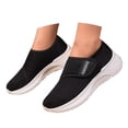 thumbnail image 3 of Duqingm Flats Shoes Women Women's Slip On Knit Flats Shoes Mesh Walking Loafers Shoes Casual Work Nursing Sneakers Black,6, 3 of 7