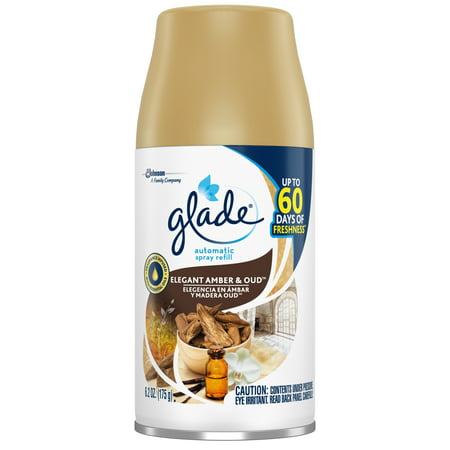 Glade Automatic Spray Refill 1 CT, Elegant Amber & Oud, 6.2 OZ. Total, Air