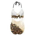 thumbnail image 5 of Bikinis for Women One Piece Leopard Print Strappy Back Swimsuits Plus Size Bathing Suits Tankinis Swimwear, 5 of 6