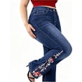thumbnail image 4 of QERINTE Womens Plus Size Bootcut Jeans High Waisted Stretchy Flare Jean Embroidery Denim Casual, 4 of 7