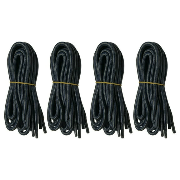 B&Q 4 Pairs 5mm Thick Heavy Duty Gray Blue Hiking Work Boot Laces Shoelaces Strings Replacement for Men Women 39 40 48 54 55 60 63 72 Inches