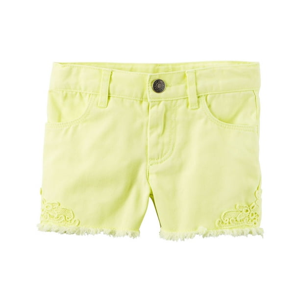 Carter s Baby Girls Lace Twill Shorts Yellow 6 Months Walmart